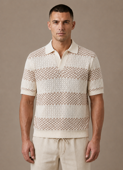 Herren Poloshirt aus Baumwolle mit Streifen, Regular Fit