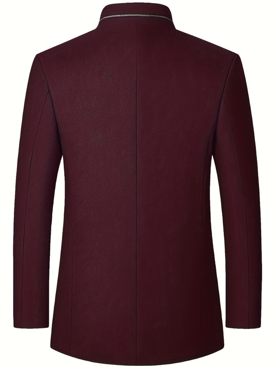 Einreihige Stehkragenjacke mit Knöpfen für Herren