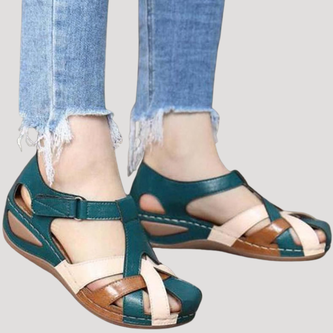 Damen geschlossene Zehen gewebte Riemchen-Wandersandalen