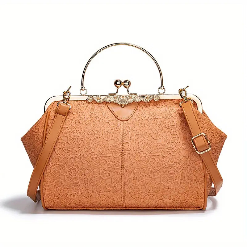 Elegante Vintage-Handtasche mit Kussverschluss für Damen