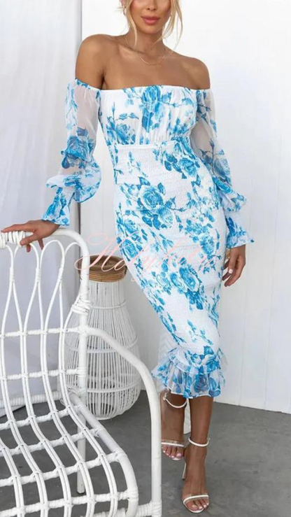 Damen Luxuriöses Midikleid