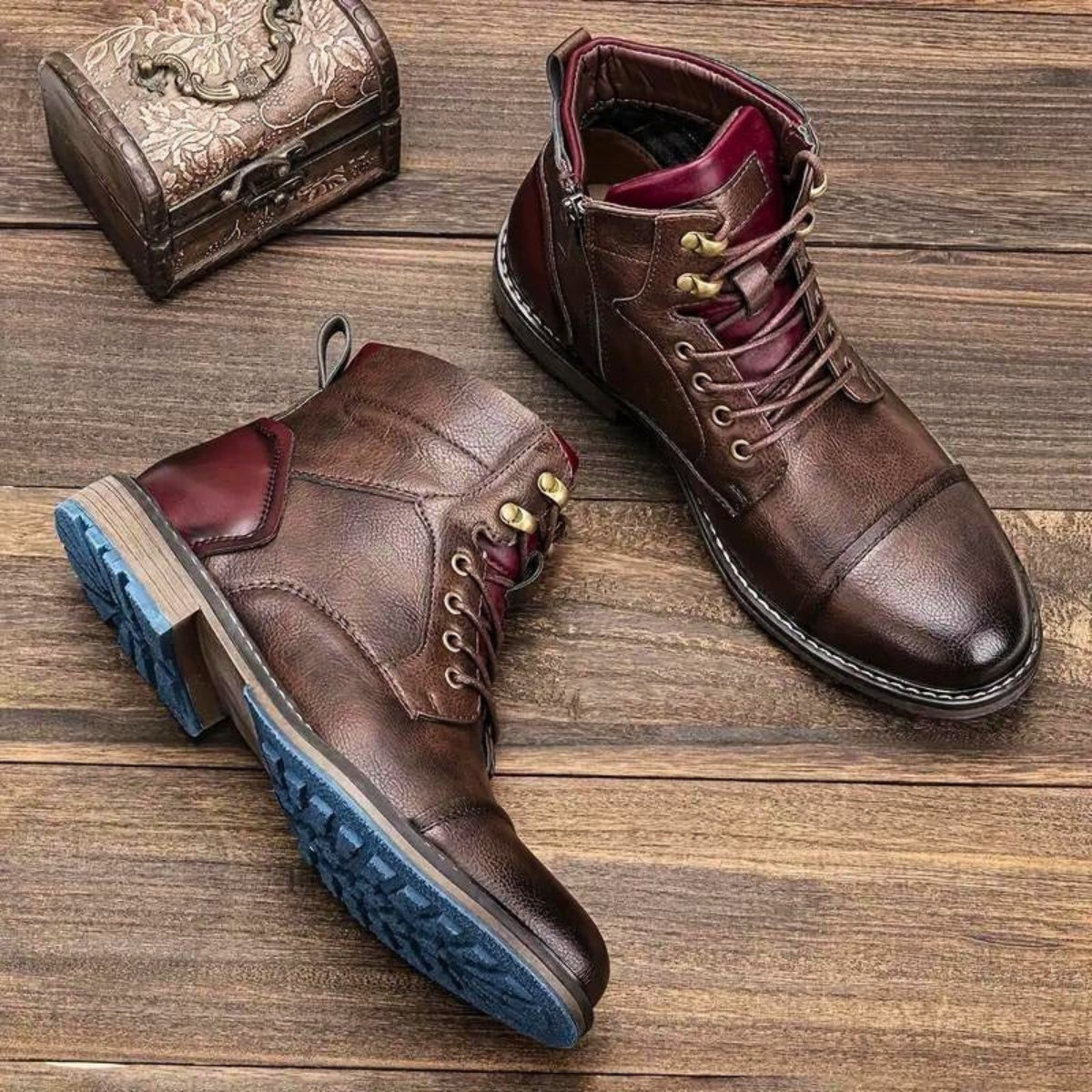 Herren Vintage Stiefeletten Mit Klassischem Design