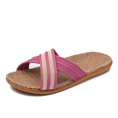 Komfort-Sandalen für Damen mit roten Kreuzriemen – ideal für den Sommer