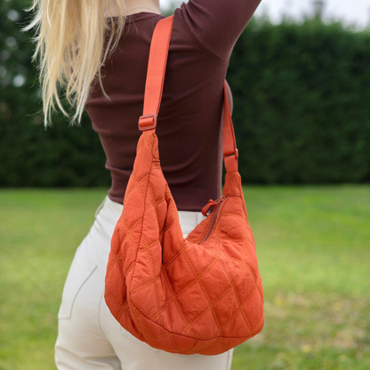 Gesteppte Diamond Puffer Schultertasche Leichtes Nylon