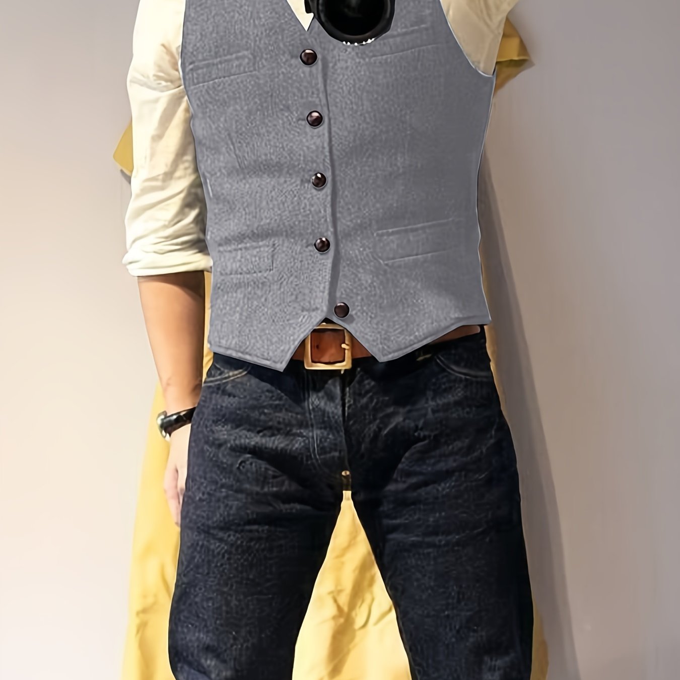 Vintage Tweed Weste im Western-Stil für Herren