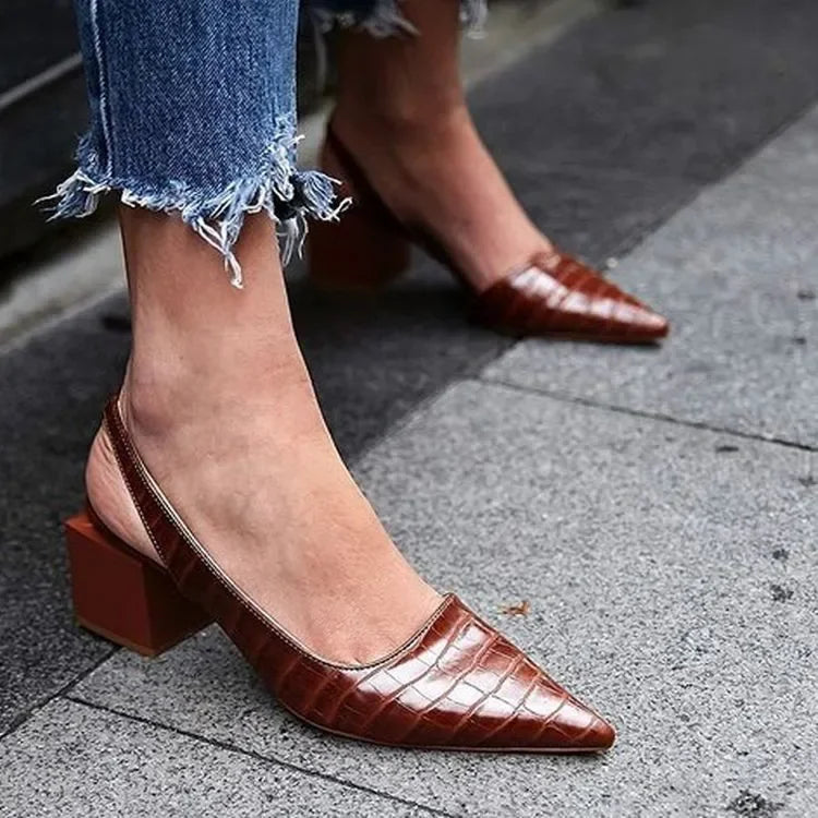Damen Bequeme Slingback-Pumps