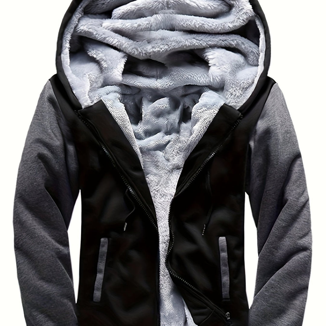 Warme Camouflage Fleecejacke mit Kapuze für Herren