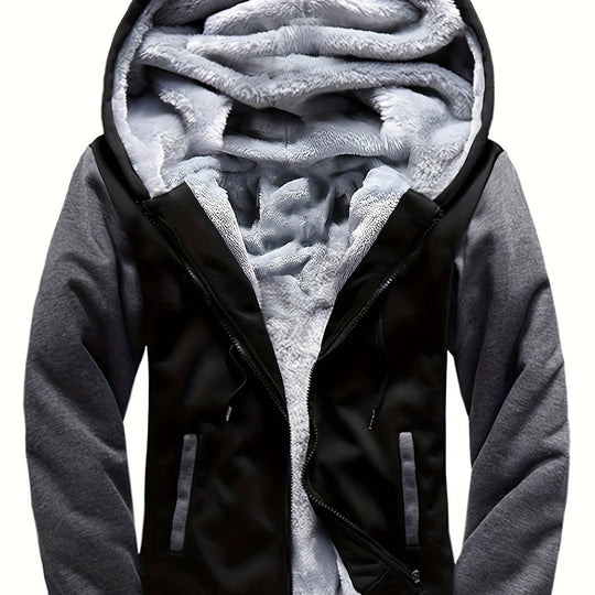 Warme Camouflage Fleecejacke mit Kapuze für Herren