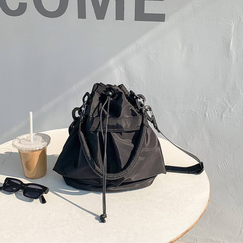 Nylon Kordelzug-Beuteltasche mit abnehmbarem Griff und Schultergurt
