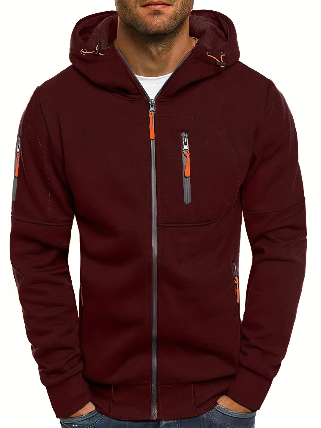 Sportliche Kapuzenjacke mit Reißverschluss für Herren