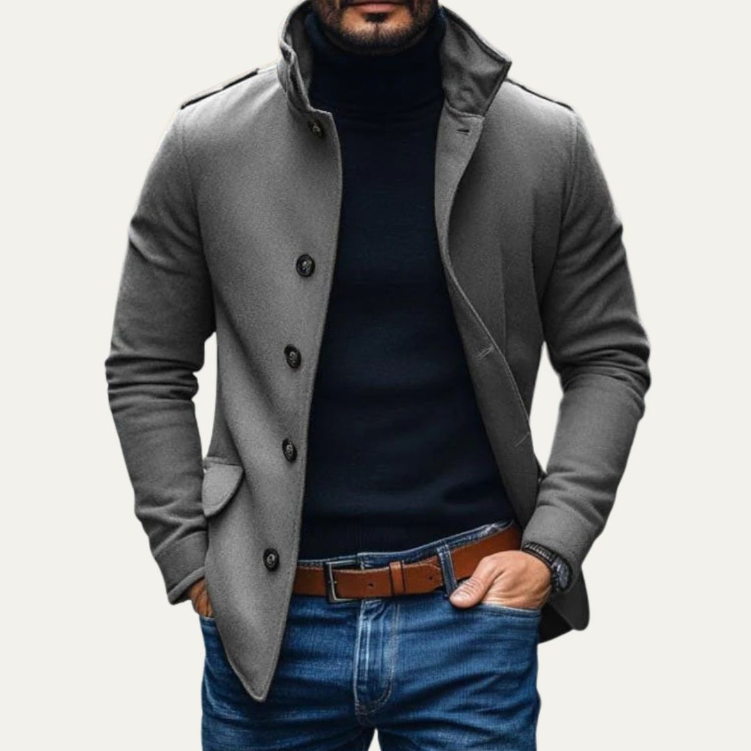 Herren Wollmantel Mit Klassischem Schnitt