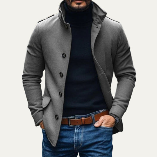 Herren Wollmantel Mit Klassischem Schnitt