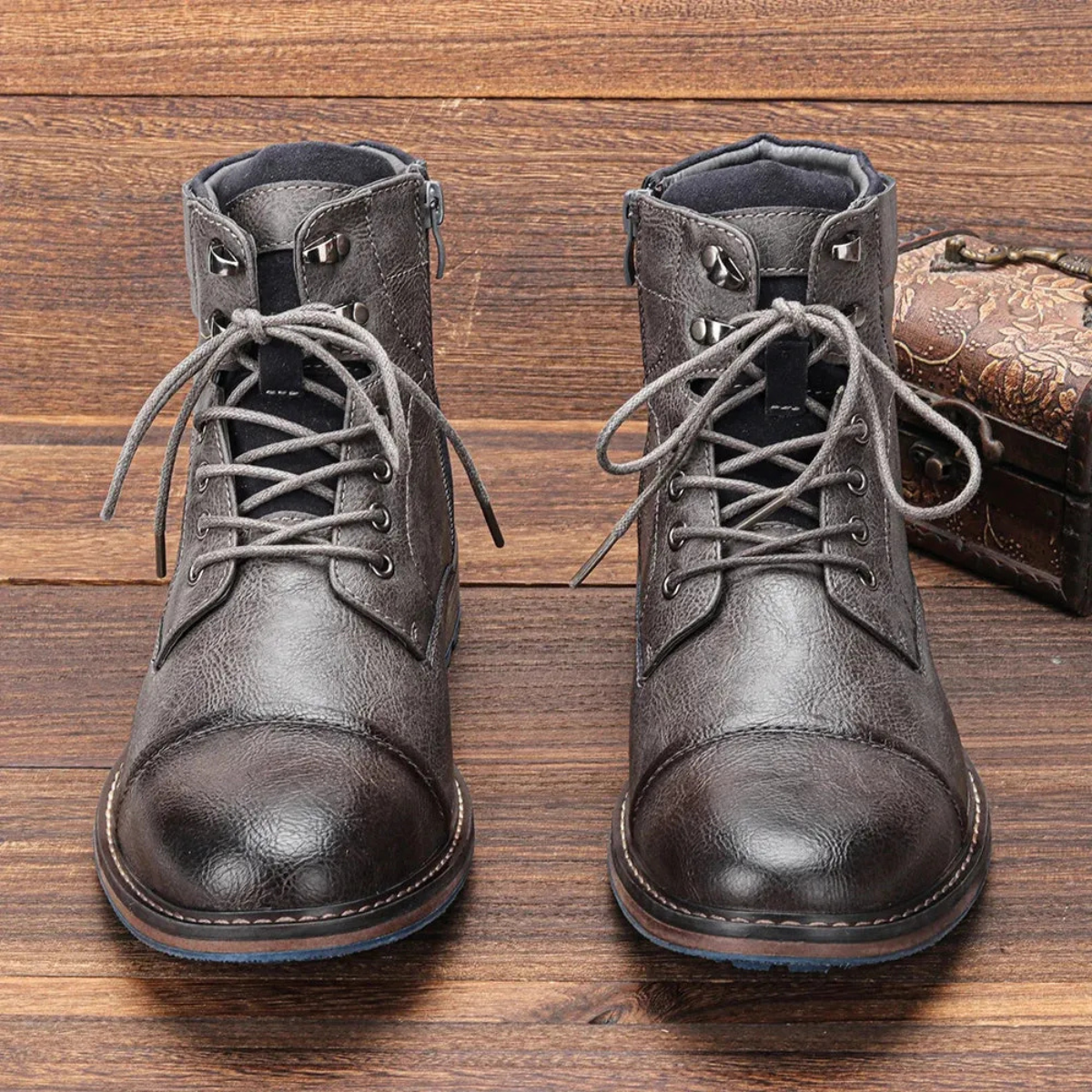 Herren Vintage Stiefeletten Mit Klassischem Design