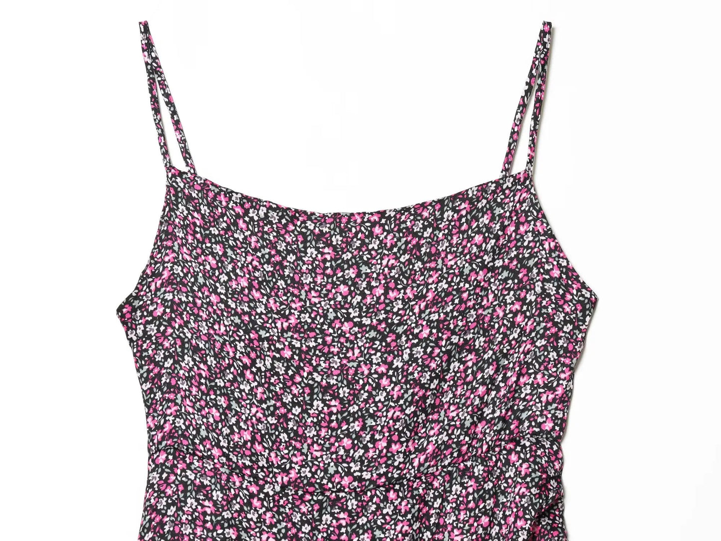 Damen V-Ausschnitt Floral Chiffon Trägerkleid Bohemian Sommer Strandbekleidung