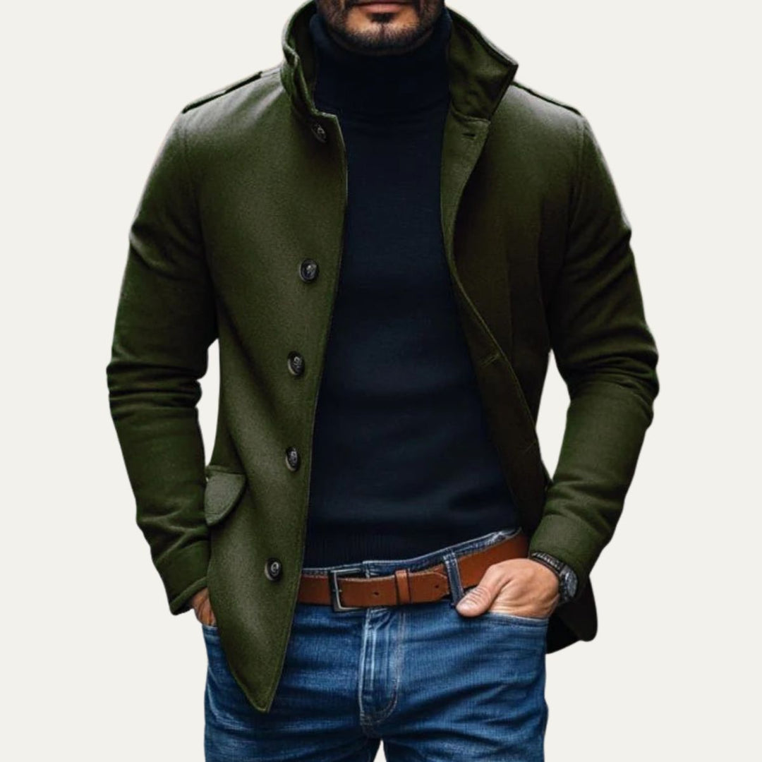 Herren Wollmantel Mit Klassischem Schnitt