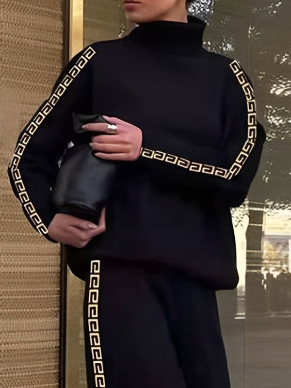 Damen Sweatshirt Mit Stehkragen Und Printdetails