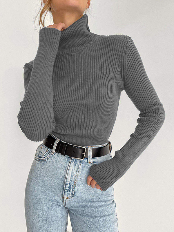 Damen Rollkragenpullover Mit Figurbetontem Schnitt