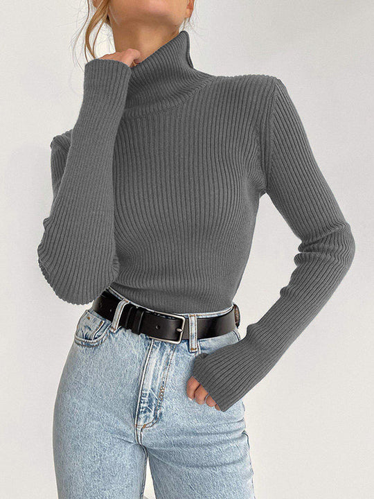 Damen Rollkragenpullover Mit Figurbetontem Schnitt