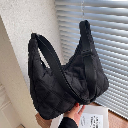 Gesteppte Diamond Puffer Schultertasche Leichtes Nylon