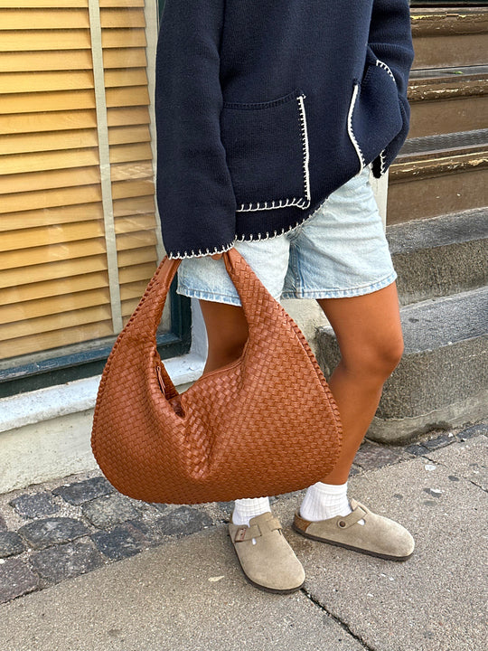Geflochtene Große Schultertasche für Damen