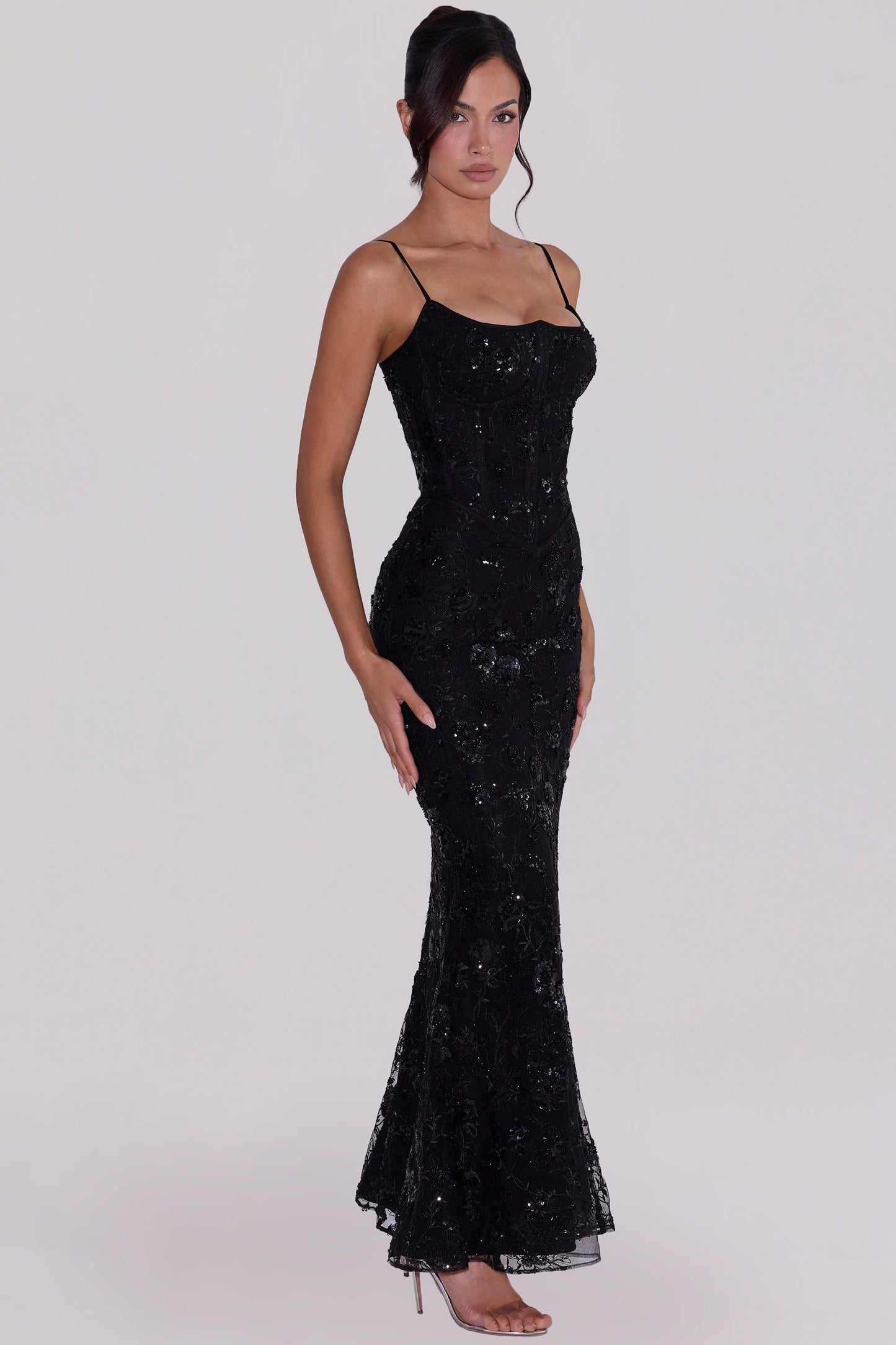 Gestricktes Maxikleid mit langen Ärmeln für Damen