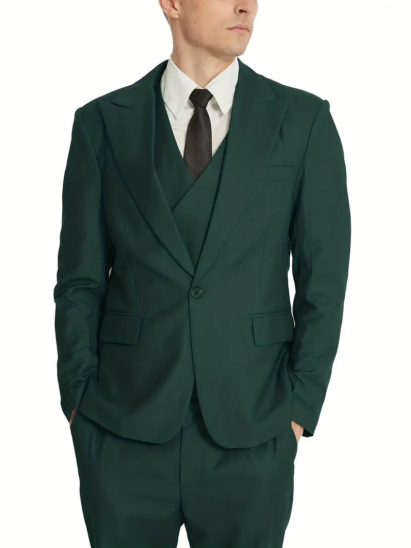 Herren Anzug Dreiteilig Mit Blazer Weste Und Hose