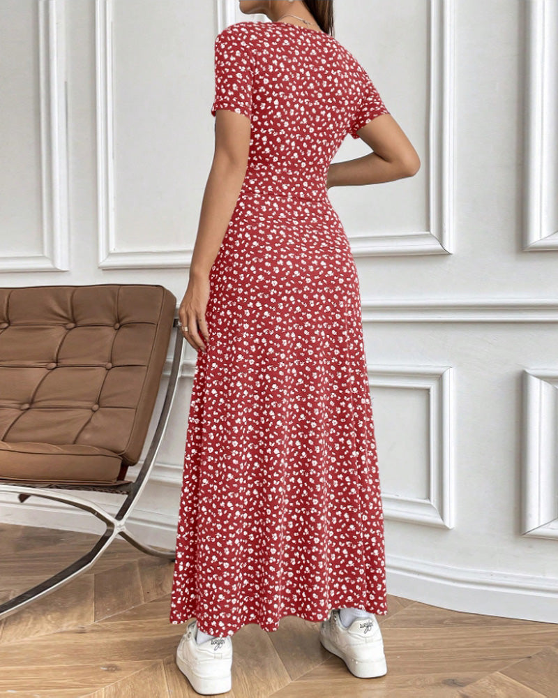 Elegantes bedrucktes Bodycon-Midikleid