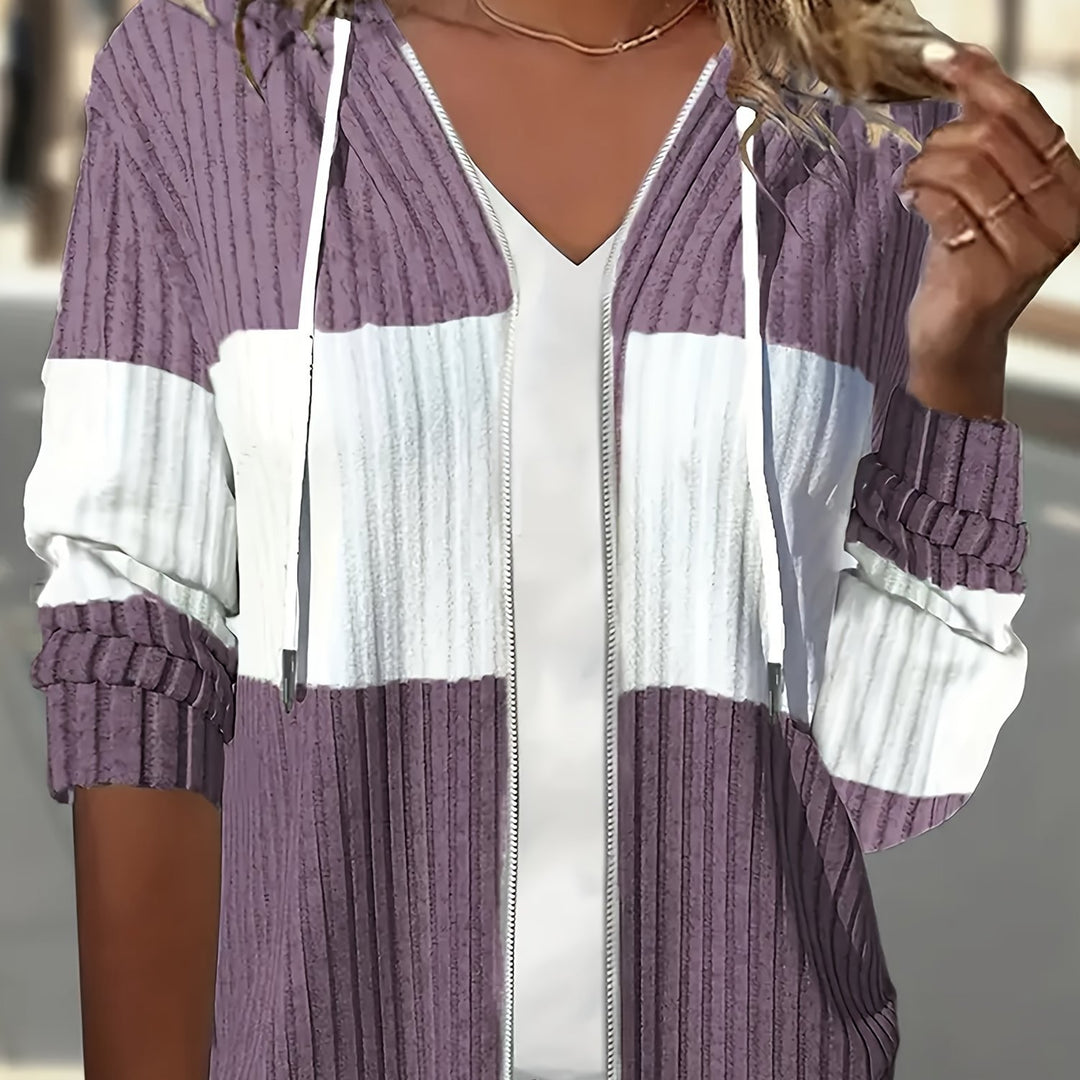 Elegante Kapuzenjacke mit Reißverschluss für Damen