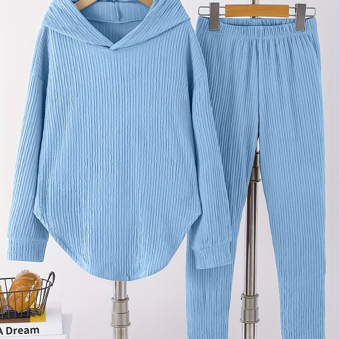 Zweiteiliges Set mit Kapuzenoberteil und Leggings für Damen