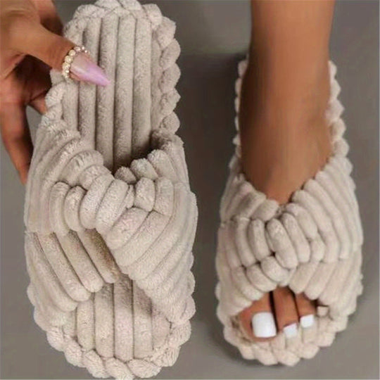 Offene Cross-Strap Schlappen für Damen