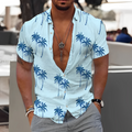 Herren Leinenhemd mit Druckmuster