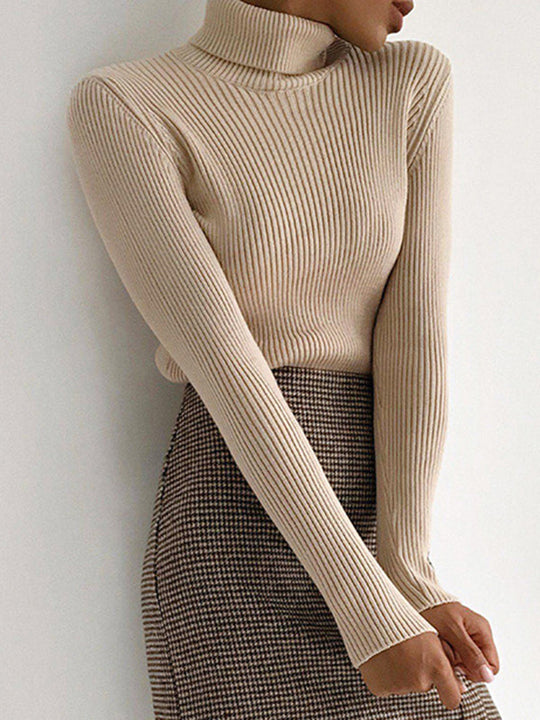 Damen Rollkragenpullover Mit Figurbetontem Schnitt