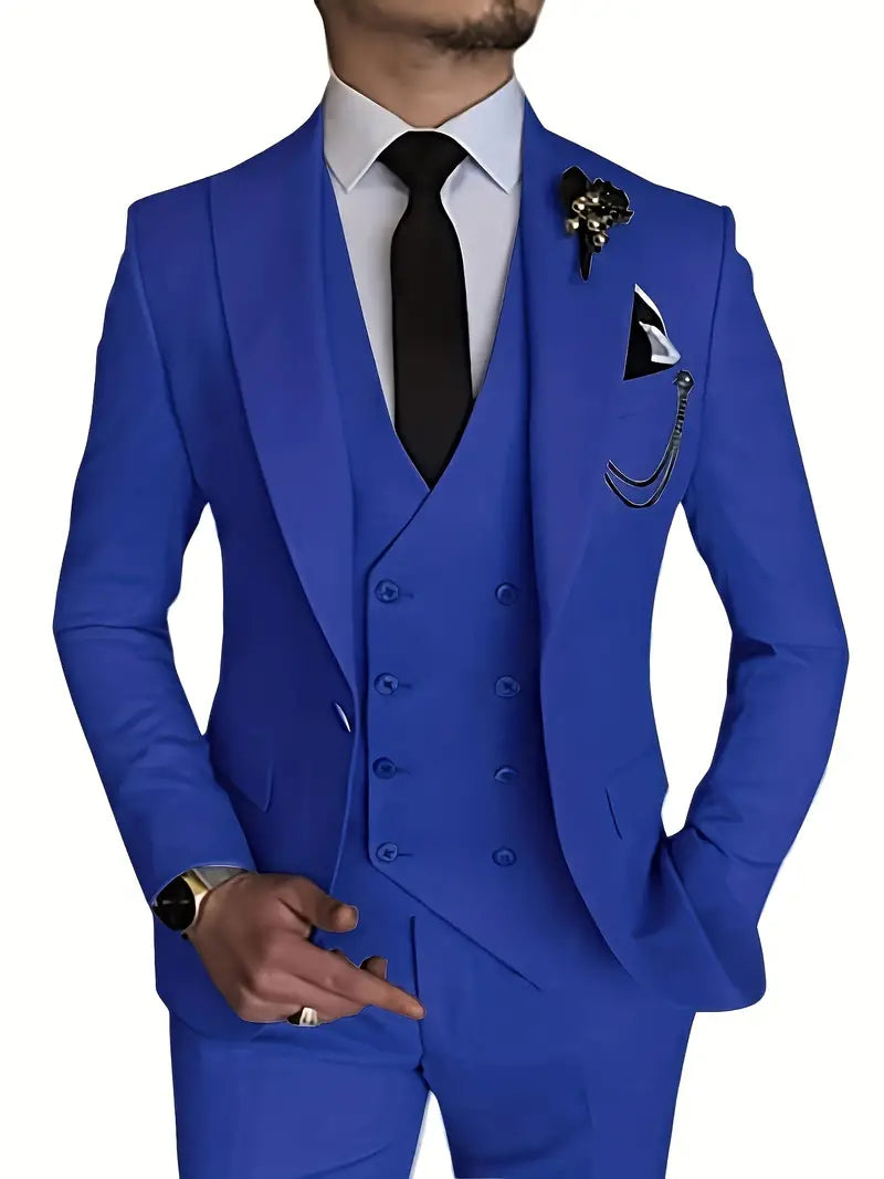 Herren Anzug Dreiteilig Mit Blazer Weste Und Hose