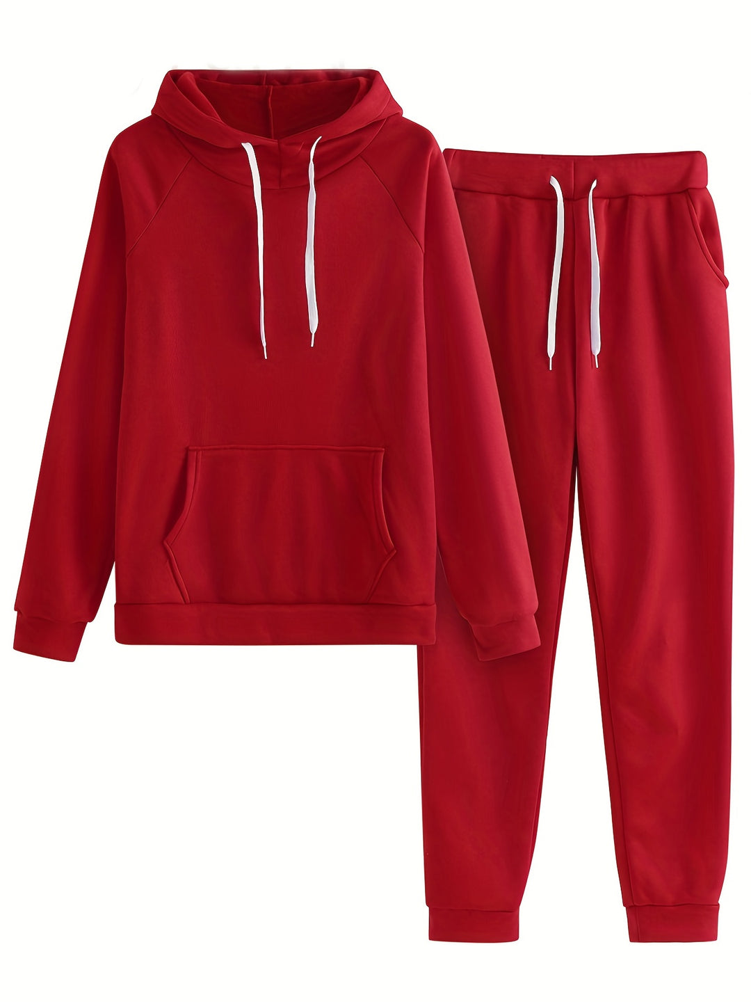 Zweiteiliges Kapuzenset mit Pullover und Hose für Damen