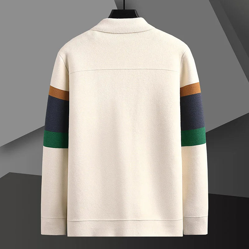 Gestreifte Strickjacke Im Varsity-Stil Für Herren