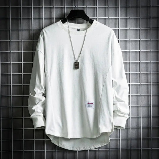 Herren Pullover Mit Drop Hem Und Rundhals