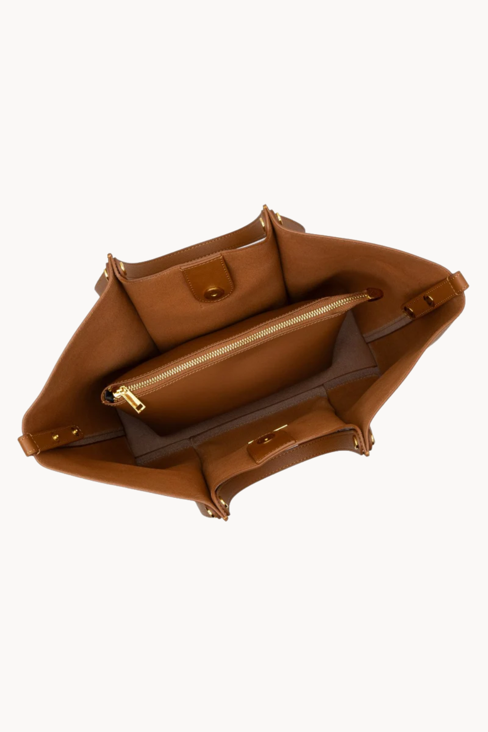 Vera Caffè | Große Business-Tasche aus veganem Ultrafiber mit Laptopfach und goldenen Details für Damen
