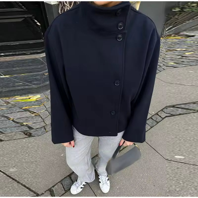 Damen Kurzmantel Mit Doppelreiher Design