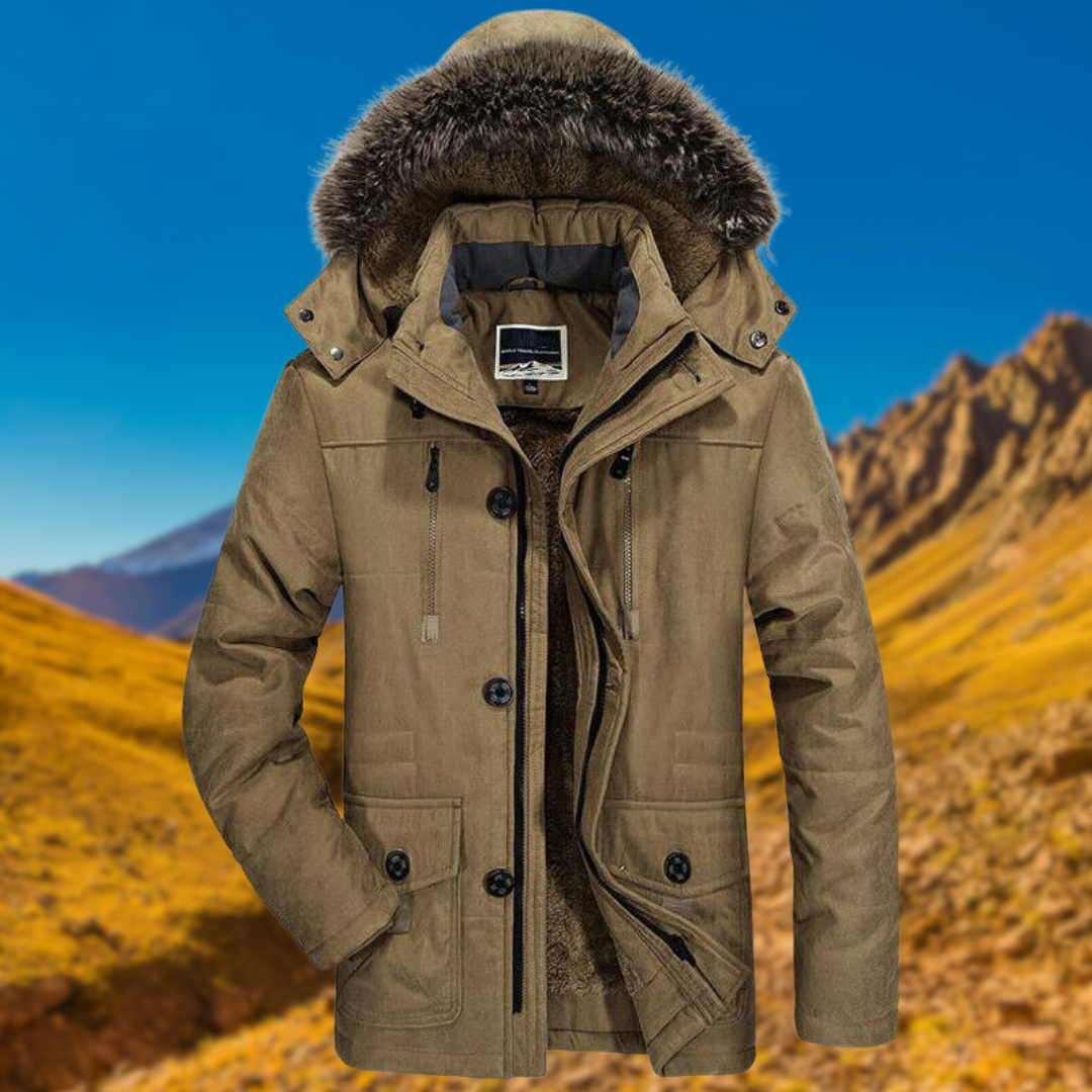 Herren Winterparka Mit Warmem Innenfutter Und Funktionalem Design