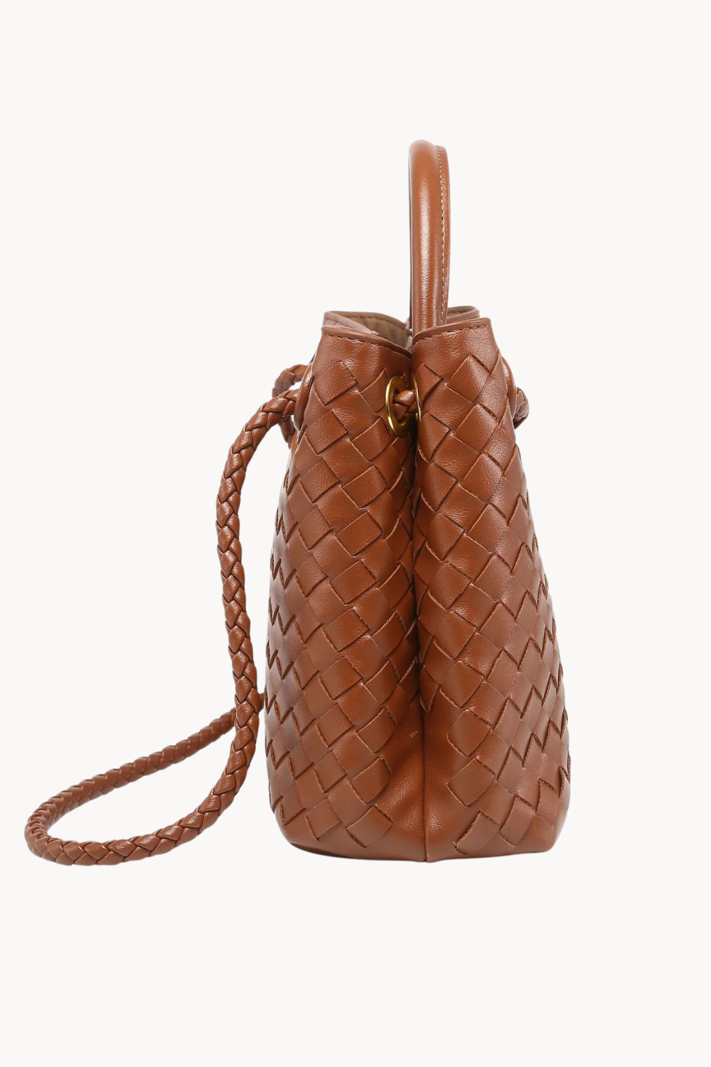Livana Woven | Geflochtene Handtasche aus Kunstleder mit goldenen Details für Damen