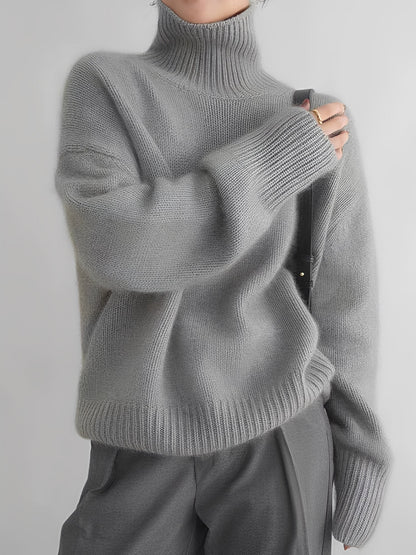 Eleganter Damen-Pullover aus Kaschmir mit Rollkragen