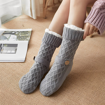 Stilvolle Damenwollsocken mit gemütlichem Fleecefutter