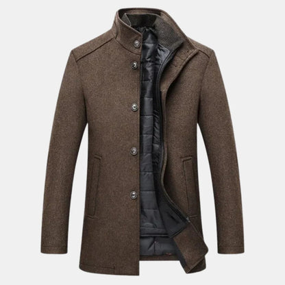 Herren Wollmantel Mit Klassischem Winter Design