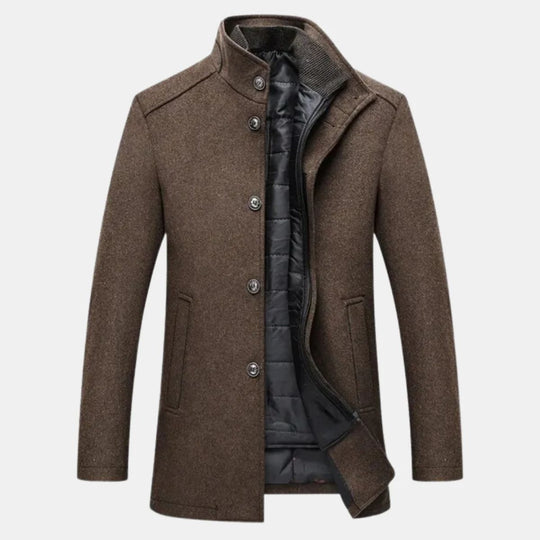 Herren Wollmantel Mit Klassischem Winter Design