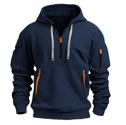 Herren Casual Halb-Reißverschluss Hoodie Pullover