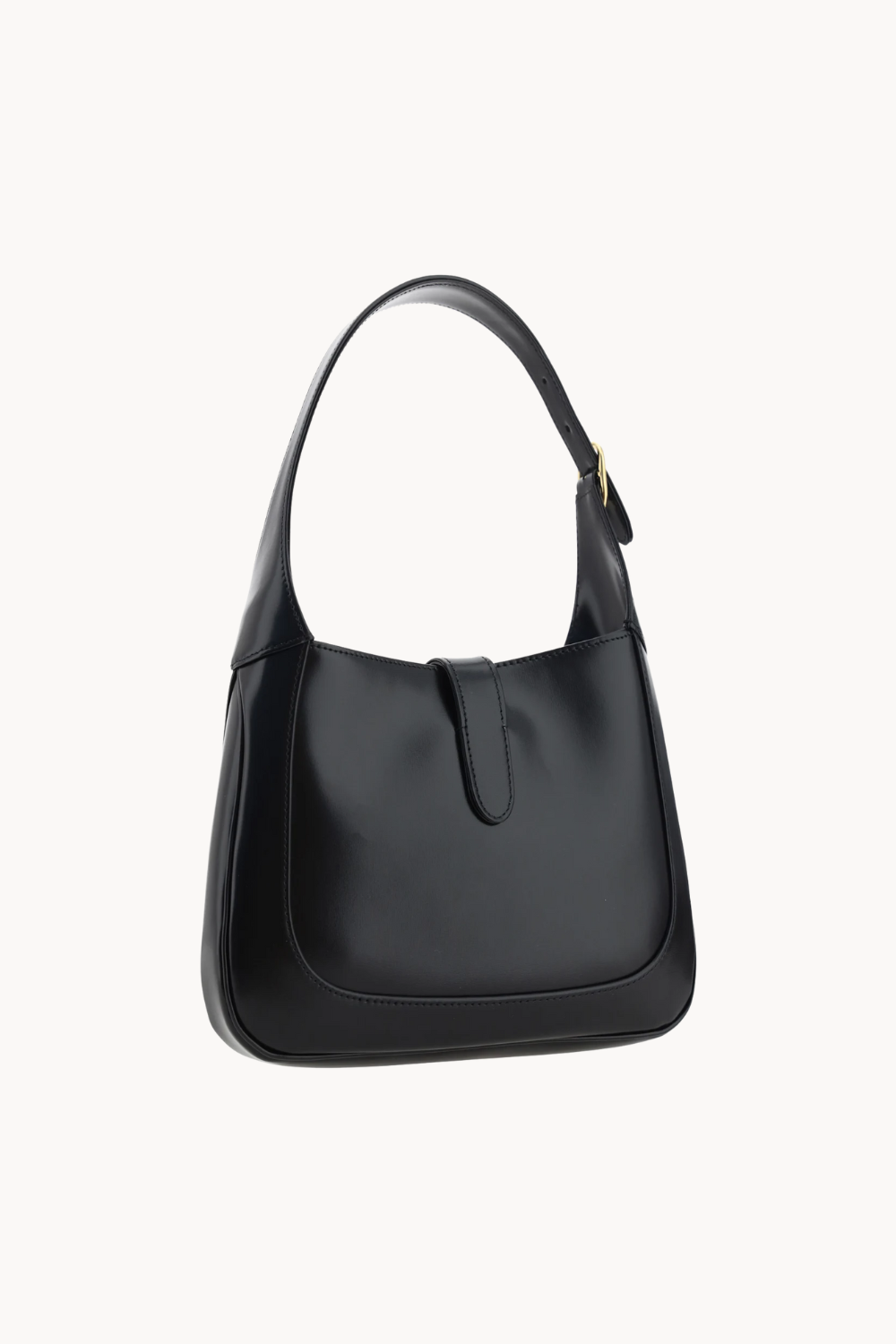 Eterna Noir | Elegante Umhängetasche aus veganem Ultrafiber mit goldener Schließe für Damen