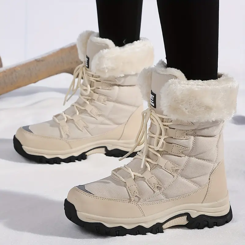 Damen Winterschuhe Mit Hohem Schaft Und Profilsohle