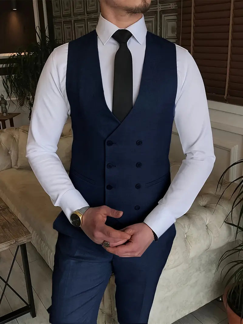 Herren Anzug Dreiteilig Mit Blazer Weste Und Hose