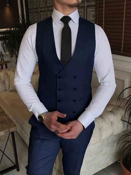 Herren Anzug Dreiteilig Mit Blazer Weste Und Hose