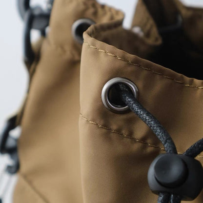 Nylon Kordelzug-Beuteltasche mit abnehmbarem Griff und Schultergurt